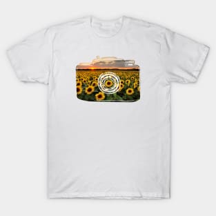 Sunflower Field Photography BOHO Camera T-Shirt